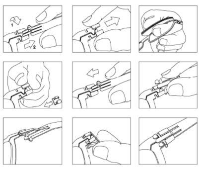 Схема креплений сборки дужек очков Айс-Берлин